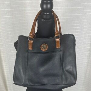 KR Black and Brown leather Handbag